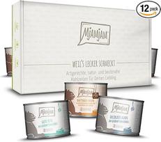 MjAMjAM Premium drėgnas ėdalas katėms, delikatesinė dėžutė, 12 vnt. (12 x 200 g), be grūdų, su papildoma mėsa