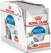 Royal Canin Indoor Sterilised in Sauce | 12 x 85 g | Visavertis maistas suaugusioms katėms, gyvenančioms namuose | Sterilizuotoms katėms | Užkandžiai padaže