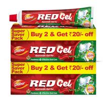 Dabur Red Gel Ajurvedinė dantų pasta 600g Pakuotė iš 4 vnt. | Gaivus kvapas, Apsauga nuo apnašų ir dantenų uždegimo | Natūrali burnos priežiūra sveikiems dantenoms