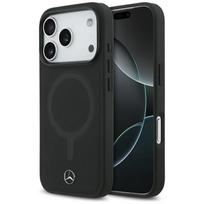 Mercedes Plain Smooth Leather Case with MagSafe for iPhone 17 Pro, black