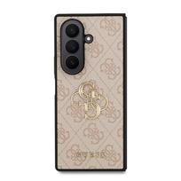 Guess PU 4G Metal Logo dėklas skirtas Samsung Galaxy Z Fold 7 rožinės spalvos