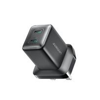 Joyroom JR-TCG17 45W 2 x USB-C laidinis įkroviklis (UK plug) – juodos spalvos