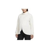 Nike Nėščiųjų Serija Vienspalvis Greitai Džiūstantis Megztinis Su Skeltu Šonu Laisvalaikio Ilgomis Rankovėmis T-Shirt Moteriški Viršutiniai Drabužiai Šviesiai Raudonas Medžio Rudas DR1595-104 S