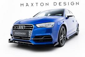 Maxton Design Street Pro Front Splitter + Flaps Audi S3 / A3 S-Line Sedan 8V AUS33SCNC-FD1B+FSF1G
