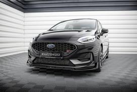 Maxton Design Front Splitter V.4 + Flaps Ford Fiesta ST / ST-line Mk8 Facelift FO-FI-8F-ST-FD4G+FSF1B