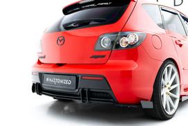 Maxton Design Street Pro Rear Side Splitters + Flaps Mazda 3 MPS Mk1 EU Version MA3MPS1CNC-RSD2B+RSF2G