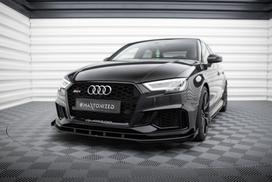 Maxton Design Street Pro Front Splitter V.1 + Flaps Audi RS3 Sedan 8V Facelift AURS38VFSCNC-FD1B+FSF1G