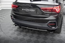 Maxton Design Rear Splitter (with vertical bars) Audi Q3 Sportback F3 AU-Q3-2-SB-RD1G+RD2G