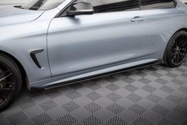 Maxton Design Street Pro Side Skirts Diffusers + Flaps BMW 4 Coupe / Gran Coupe / Cabrio M-Pack F32 / F36 / F33 BM4F32MPACKCNC-SD2B+SF1G