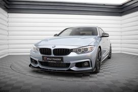 Maxton Design Street Pro Front Splitter + Flaps BMW 4 Coupe / Gran Coupe / Cabrio M-Pack F32 / F36 / F33 BM4F32MPACKCNC-FD4B+FSF1G