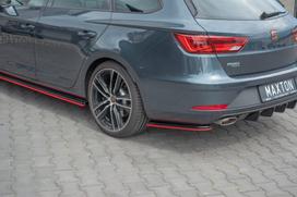 Maxton Design Rear Side Splitters V.4 Seat Leon Cupra Mk3 FL Sportstourer SELE3FCUST-RSD1RRED+RSD1G