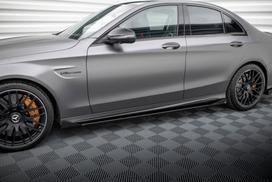 Maxton Design Street Pro Side Skirts Diffusers + Flaps Mercedes-AMG C63 Sedan / Estate W205 Facelift MEC205F63CNC-SD1B+SF1G