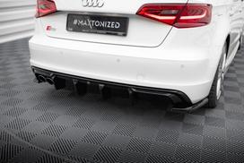 Maxton Design Rear Valance Audi A3 S-Line Sportback 8V (Version with dual exhausts tips on one side) AU-S3-8V-SB-RS1GOO_
