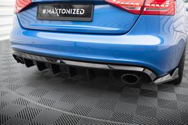 Maxton Design Rear Valance Audi A4 S-Line Sedan / Avant B8 (Version with single exhaust tips on both sides) AU-S4-B8-RS1GO_O