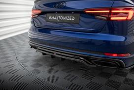 Maxton Design Rear Splitter (with vertical bars) Audi A4 Competition B9 AU-A4-B9-COMP-RD1G+RD2G