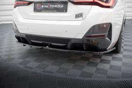Maxton Design Rear Splitter (with vertical bars) V.1 BMW i4 M-Pack G26 BM-I4-G26-MPACK-RD1G+RD3G