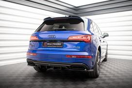 Maxton Design Rear Splitter (with vertical bars) Audi Q5 S-Line SUV Mk2 Facelift AU-Q5-2F-SLINE-RD1G+RD2G