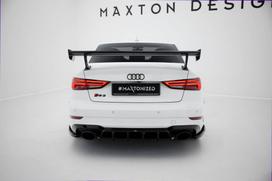 Maxton Design Carbon Spoiler With External Brackets Uprights Audi A3 / A3 S-Line / S3 / RS3 Sedan 8V / 8V Facelift CF-AU-S3-8V-S-WING5-EXT-245-P