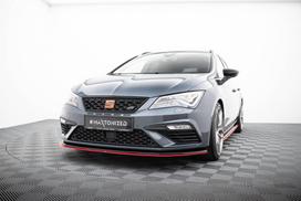 Maxton Design Front Splitter V.3 Seat Leon Cupra / FR Mk3 FL SE-LE-3F-CU-FD1G+FD3RED