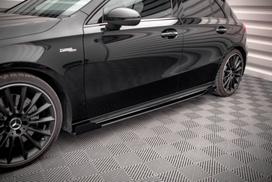 Maxton Design Street Pro Side Skirts Diffusers + Flaps Mercedes A35 AMG / AMG-Line Aero Pack W177 MEA17735CNC-SD1B+SF1G