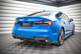 Maxton Design Rear Splitter (with vertical bars) Audi A5 S-Line F5 Facelift AU-A5-2F-SLINE-SB-RD1G+RD2G