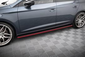 Maxton Design Side Skirts Diffusers V.3 Seat Leon Mk3 Cupra/ FR Facelift SE-LE-3F-CU-SD2G+SD3RED