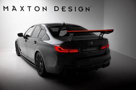 Maxton Design Carbon Spoiler With Internal Brackets Uprights + LED BMW 5 / M5 Sedan G30 / F90 CF-BM-5-G30-MPACK-WING5-INT-245-P+LED
