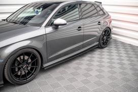 Maxton Design Street Pro Side Skirts Diffusers Audi S3 / A3 S-Line Sportback 8V Facelift AUS33FSBCNC-SD1B