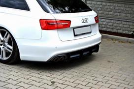 Maxton Design Rear Diffuser & Rear Side Splitters Audi A6 S-Line C7 (exhaust 1x2) AU-A6-C7-SLINE-AV-CNC-RS1A