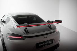 Maxton Design Carbon Spoiler With Upper Swan Mounting V.1 + LED Porsche 718 Cayman 982c CF-PO-CA-718-GTS-WING5-UPP-245-P+LED-1