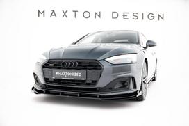 Maxton Design Street Pro Front Splitter + Flaps Audi A5 F5 Facelift AUA52FSBCNC-FD1B+FSF1G