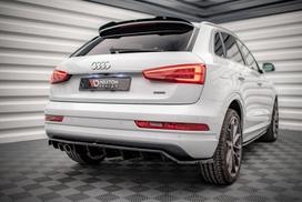 Maxton Design Rear Splitter (with vertical bars) Audi Q3 Sport 8U Facelift AU-Q3-1F-SLINE-RD1G+RD2G