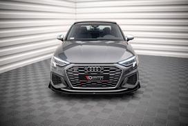 Maxton Design Street Pro Front Splitter + Flaps Audi S3 / A3 S-Line 8Y AUA38YSLINECNC-FD1B+FSF1G