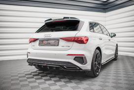 Maxton Design Rear Splitter (with vertical bars) Audi A3 S-Line Sportback 8Y AU-A3-8Y-SLINE-RD1G+RD2G
