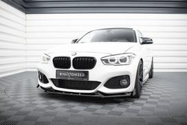 Maxton Design Front Splitter V.5 + Flaps BMW 1 M-Pack / M140i F20 Facelift BM-1-F20F-M-FD5G+FSF1B