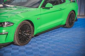 Maxton Design Street Pro Side Skirts Diffusers V.1 + Flaps Ford Mustang GT Mk6 Facelift FOMU6FGTCNC-SD1B+SRF1G