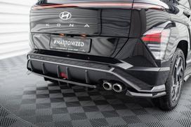 Maxton Design Rear Splitter (with vertical bars) Hyundai Kona N-Line Mk2 HY-KO-2-NLINE-RSD1G+RD1G