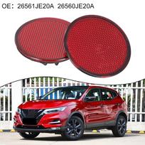 Raudoni galinio buferio apvalūs atšvaitai Nissan QASHQAI 2007 2015, 2 vnt. komplektas