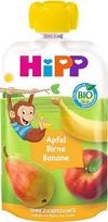 "HiPP Organic Squeeze Apple Pear Banana - Anton Monkey" (8 x 100 g), nuo 1 metų, 100% vaisių tyrė, be pridėtinio cukraus, veganiška, geriausia ekologiška kokybė