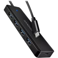 AXAGON HUE-C1C 4x USB3.2 Gen 1 Travel hub, USB-C power IN, w. 20cm Type-C cable