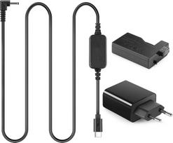 C tipo USB maitinimo banko kabelis DR-E5 nuolatinės srovės jungtis LP-E5 dirbtinės baterijos PD adapterio rinkinys, skirtas "Canon EOS Rebel XSi T1i 450D 500D Kiss F X2 X3