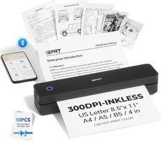 iDPRT nešiojamasis terminis spausdintuvas - 300 DPI "Bluetooth" mini spausdintuvas belaidis spausdintuvas, palaikantis 8,5 x 11 colių terminį popierių, suderinamas su "iOS", "Android" ir nešiojamuoju kompiuteriu, mobilusis spausdintuvas namams, biurui