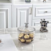 Transparent Bear-Shaped Sealed Jar with Lid for Kitchen and Living Room Storage