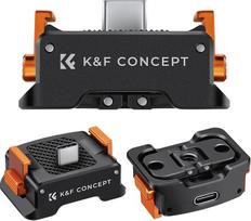 "K&F Concept" įkrovimo adapterio bazė, skirta DJI Osmo Pocket 3, C tipo įkrovimo stotelė, pritaikyta Arca-Swiss standartui, su 1/4 varžto skyle / sulankstomu pirštu, aliuminio lydinio laikiklis