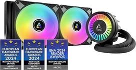 ARCTIC Liquid Freezer III 280 A-RGB - kompiuterio aušinimas vandeniu, AIO CPU vandens aušintuvas, "Intel" ir AMD, efektyvus PWM valdomas siurblys, ventiliatorius: 200-1900 aps./min, LGA1851 ir LGA1700 kontaktinis rėmelis - juodas