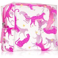 BrushArt Accessories Transparent cosmetic bag skaidri kosmetinė Cheetah in love 15 x 14 x 9 cm 1 vnt.
