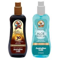Australian Gold Spf 30 Spray Gel Bronzer 237Ml + Australian Gold Aloe Freeze Spray Gel 237Ml