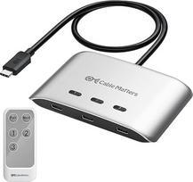 "Cable Matters" 20G USB C jungiklis, 3-in-1-Ausgang, palaiko iki 8K@30Hz po "Windows", 4K@60Hz po "MacOS", 140W PD, naudojamas kaip USB-C/Thunderbolt 4 monitorių ir dokų jungtis