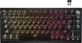"Corsair K65 Plus" belaidė 75 % RGB "Hot-Swap" mechaninė žaidimų klaviatūra - iš anksto sutepti taktiliniai "MLX Fusion" jungikliai - dviejų sluoksnių garso slopinimas - PBT klavišų dangteliai - QWERTY NA - juoda