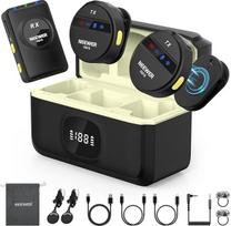 NEEWER KM18 belaidis mikrofonas su USB C įkrovimo dėklu OTG 48 kHz 24 bitų 20H baterija 3,5 mm TRS 150 m diapazonas Triukšmo mažinimas Mini Lapel mikrofonas Lavalier Mik Suderinamas su "iPhone Android" kompiuteriu